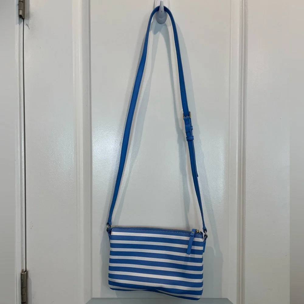 Kate Spade Crossbody Light Blue White Stripes NWOT ♠️